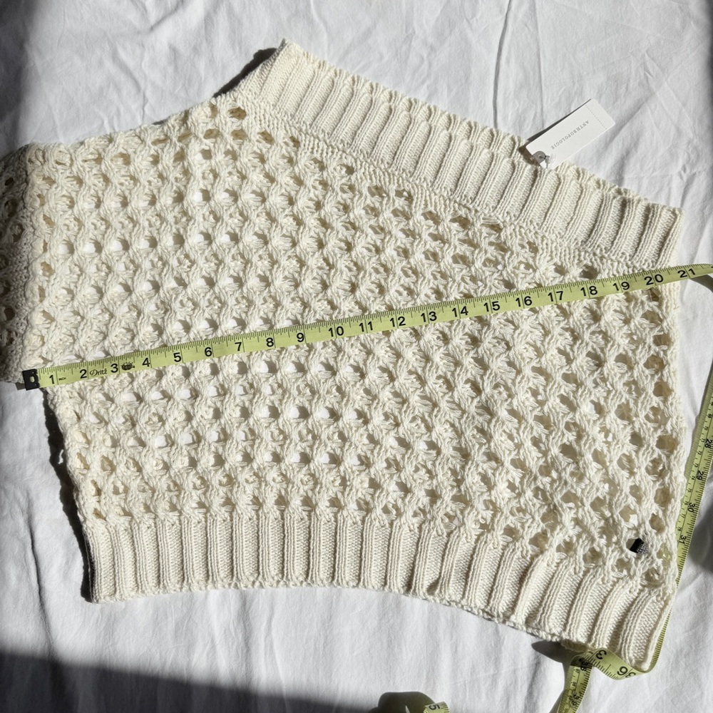 Maeve Anthropology Cream One-Shoulder Sweater - Picture 4 of 7